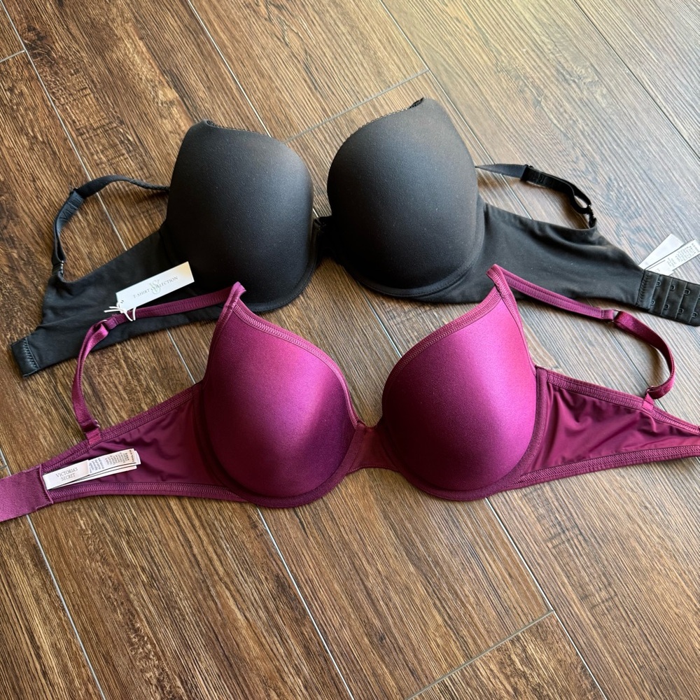Victoria's Secret Black and Burgundy Bras